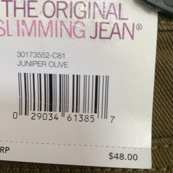 Gloria Vanderbilt Amanda juniper olive original slimming jean size 16 18 - Picture 12 of 17